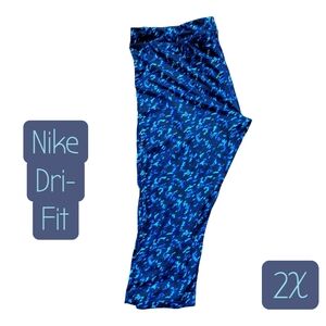 Nike Dri-Fit Blue Performance Leggings 2X